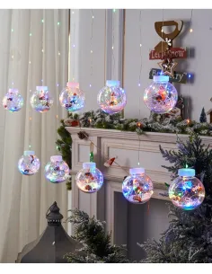 Instalatie tip globuri cu Mos Craciun, 10