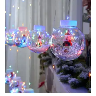 Instalatie tip globuri cu Mos Craciun, 10 2