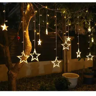 Instalatie Craciun - perdea luminoasa ploaie 12 2