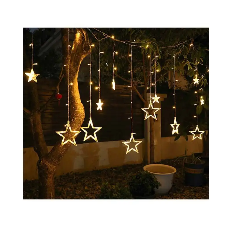 Instalatie Craciun - perdea luminoasa ploaie 12