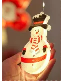 Perdea LED de Crăciun 3 metri, cu 10 figurine festive: Stea, Fulg de Nea și Moș. Disponibilă alb cald sau multicolor, interconec