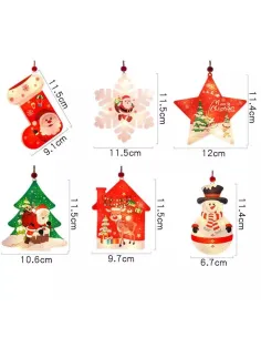 Perdea LED Crăciun 3x1m – 10 Figurine (Stea, Fulg de Nea, Moș), Multicolor, Interconectabilă 2