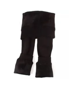 Set 2 perechi colanti vatuiti pentru fete , culoare negru 2