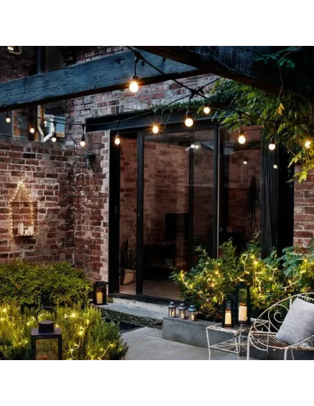 Ghirlanda Luminoasa, 10 Metri cu 10 Becuri, interconectabila, 2 filamente pe bec, 220V