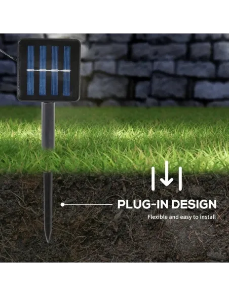 Set 5 decoratiuni luminoase solare pentru Craciun, Acadele, pentru exterior, incarcare solara