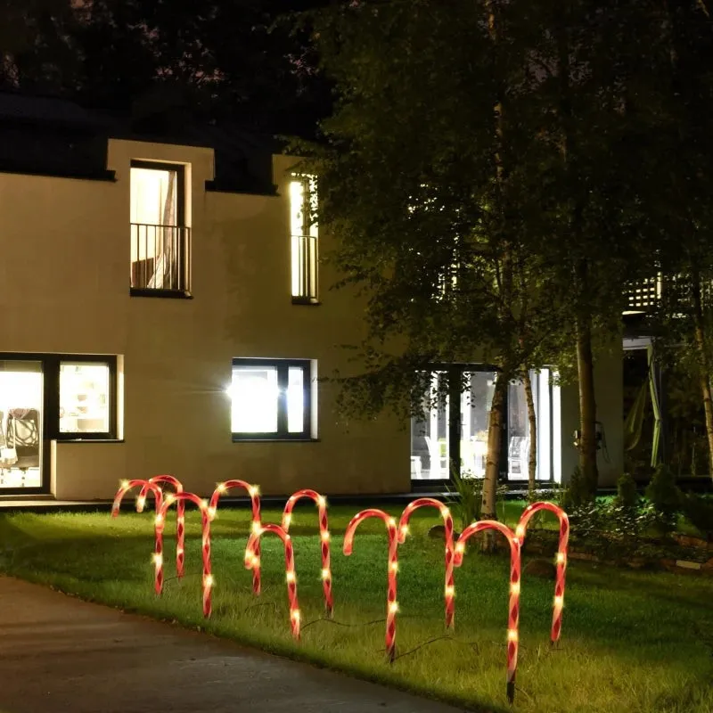 Set 5 decoratiuni luminoase solare pentru Craciun, Acadele, pentru exterior, incarcare solara