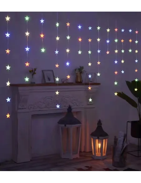 Instalatie Perdea cu banda led tunat si stele, 3M, 8 jocuri de lumini, Interconectabila, model 2024, IP44