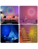 Instalatie Artificii LED Smart, RGB Muzica, telecomanda si control din smartphone, multicolor