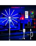 Instalatie Artificii LED Smart, RGB Muzica, telecomanda si control din smartphone, multicolor