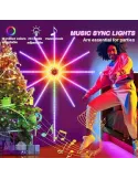 Instalatie Artificii LED Smart, RGB Muzica, telecomanda si control din smartphone, multicolor