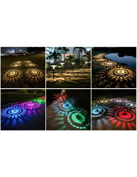 Set 2 lampi solare , felinar gradina, multicolor