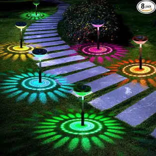 Set 2 lampi solare , felinar gradina, multicolor