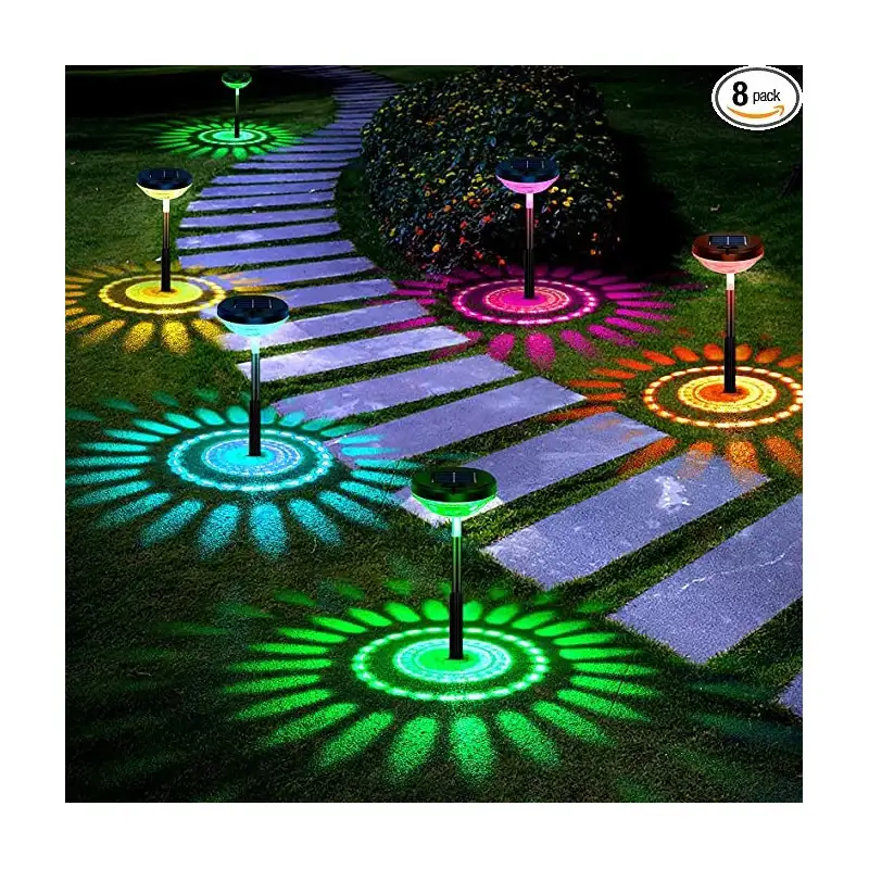 Set 2 lampi solare , felinar gradina, multicolor