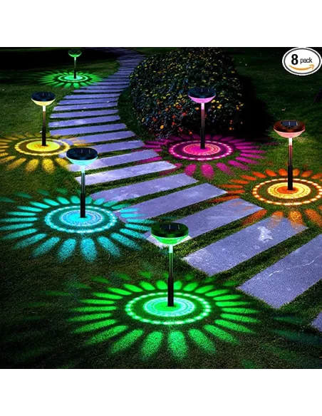Set 2 lampi solare , felinar gradina, multicolor