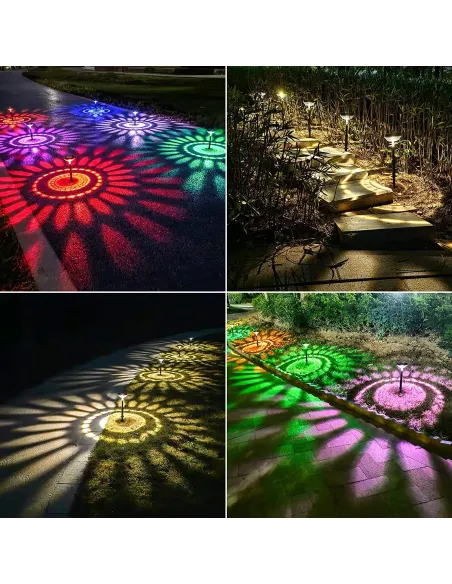 Set 2 lampi solare , felinar gradina, multicolor