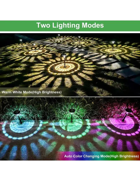 Set 2 lampi solare , felinar gradina, multicolor