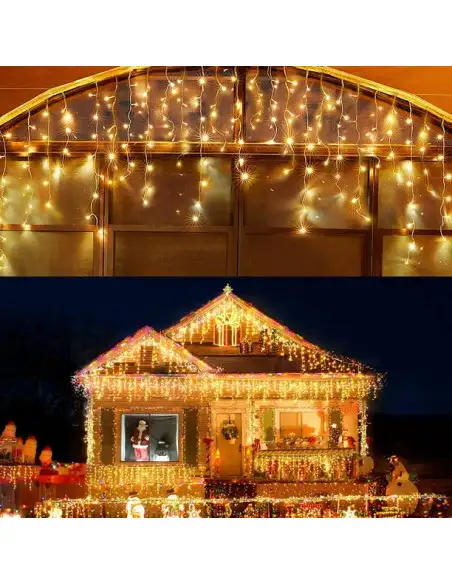 Instalatie 12 metri, 300 LED-uri tip turturi