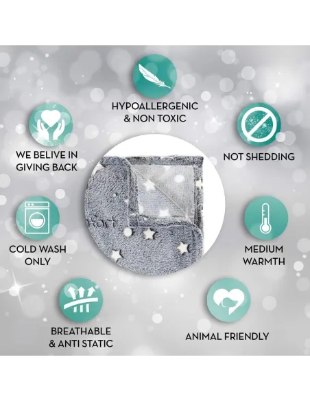 Pătură magică, pufoasa, care strălucește în întuneric