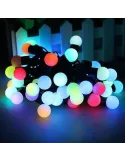 Instalatie multicolora cu globulete, 50 bulbi cherry red-mag.ro