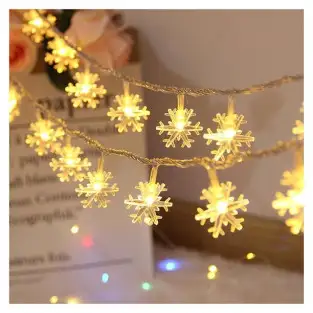 Instalatie 100 LED fulgi nea LED, 10 m, alb cald