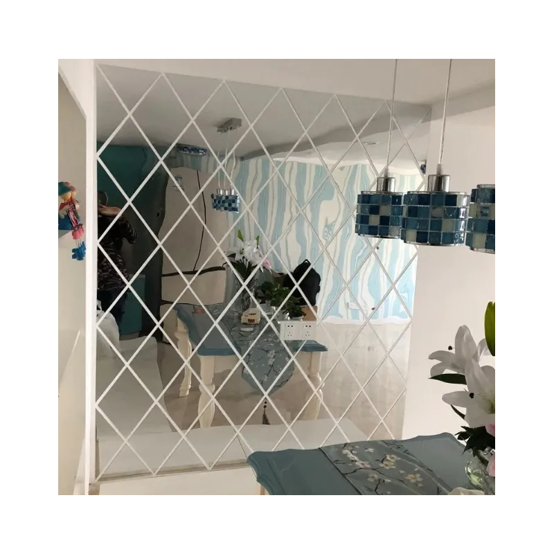 Oglinzi acrilice diamant romb sticker auto-adeziv 50 x 100 cm