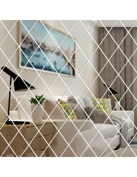 Oglinzi acrilice diamant romb sticker auto-adeziv 50 x 100 cm