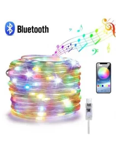 Instalatie tip banda smart, 100 Led, RGB, 10m, APP , USB, jocuri de lumini in functie de ritm muzica