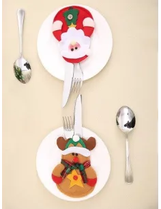 Set 6 huse decorative pentru tacamuri, modele de Craciun 2