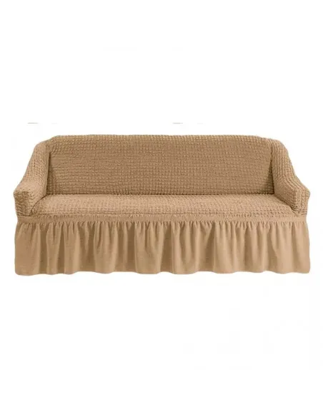 Husa cu Volane, elastica si creponata, pentru Canapea cu 2 locuri -Capucino