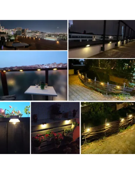 Set 4 lampi solare pentru trepte sau balcon cu senzor de lumina