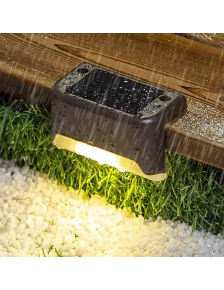 Set 4 lampi solare pentru trepte sau balcon cu senzor de lumina