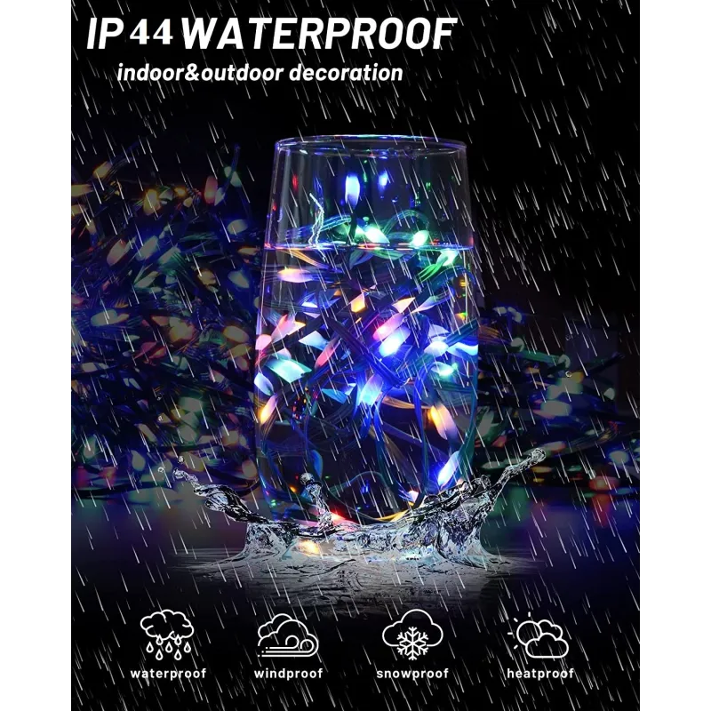 Instalatie tip banda cu led turnat, sir, 50m cu 400 led-uri, , interior/exterior, 8 jocuri de lumini, IP44, 2024