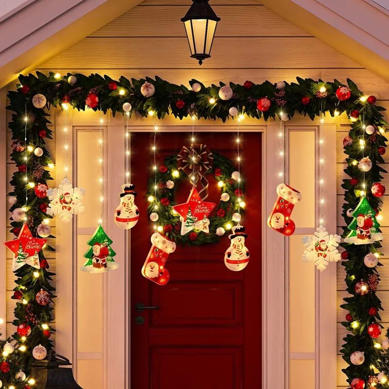 Perdea LED Crăciun 3m – Alb Cald sau Multicolor, Figurine Festive, Interconectabilă, Interior & Exterior