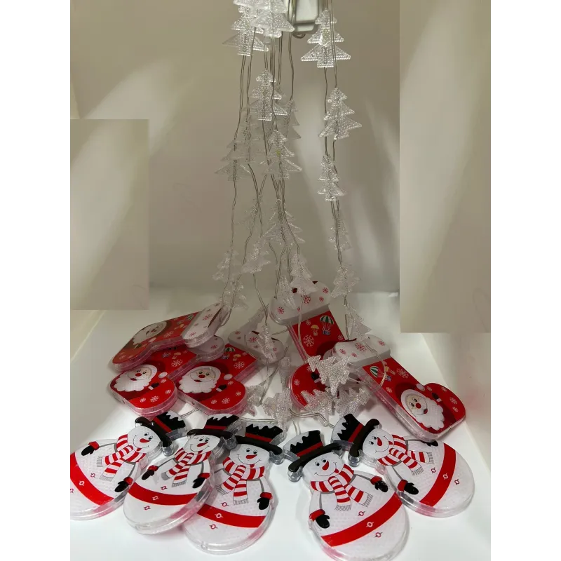 Perdea de Crăciun LED, Ghetute, Om de zapada si Braduti, 3m, interconectabila, de exterior/interior, LED turnat