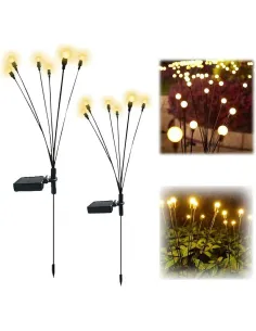 Lampa solara LED Alb Cald, 6 bulbi, decoratiune gradina