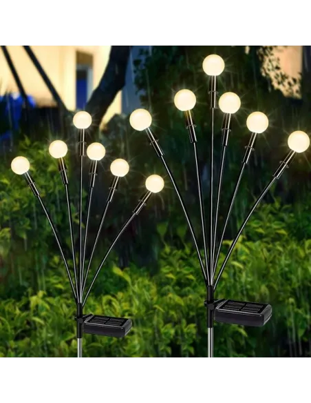 Lampa solara LED Alb Cald, 6 bulbi, decoratiune gradina