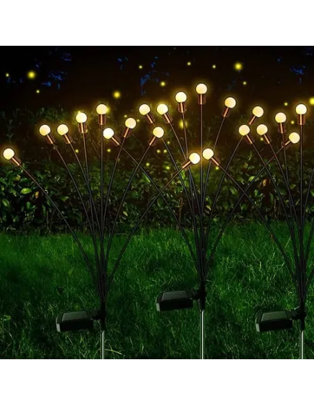Lampa solara LED Alb Cald, 6 bulbi, decoratiune gradina