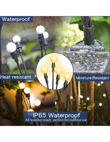 Lampa solara LED Alb Cald, 6 bulbi, decoratiune gradina