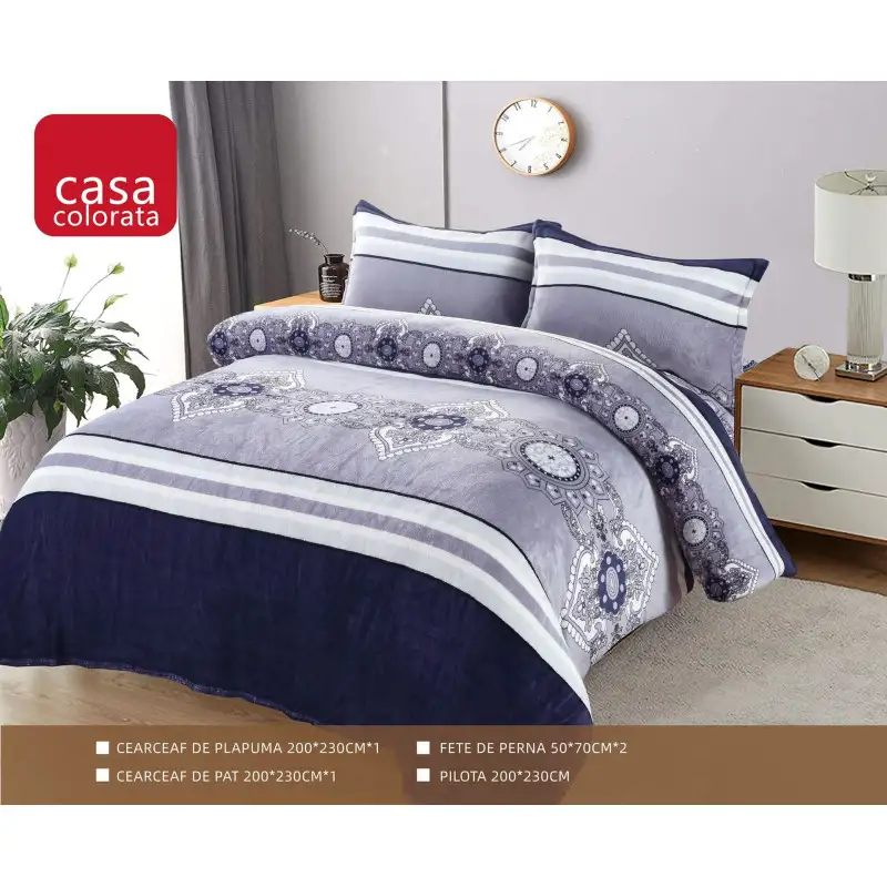 Set Pilota Cocolino groasa cu blanita, 3 Piese, 200x230 cm, 4 Kg