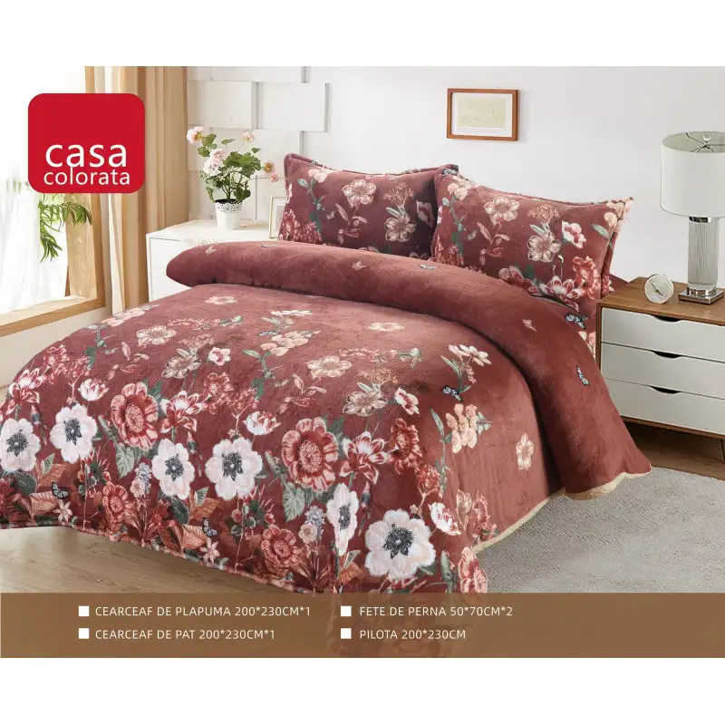 Set Pilota Cocolino groasa cu blanita, 3 Piese, 200x230 cm, 4 Kg