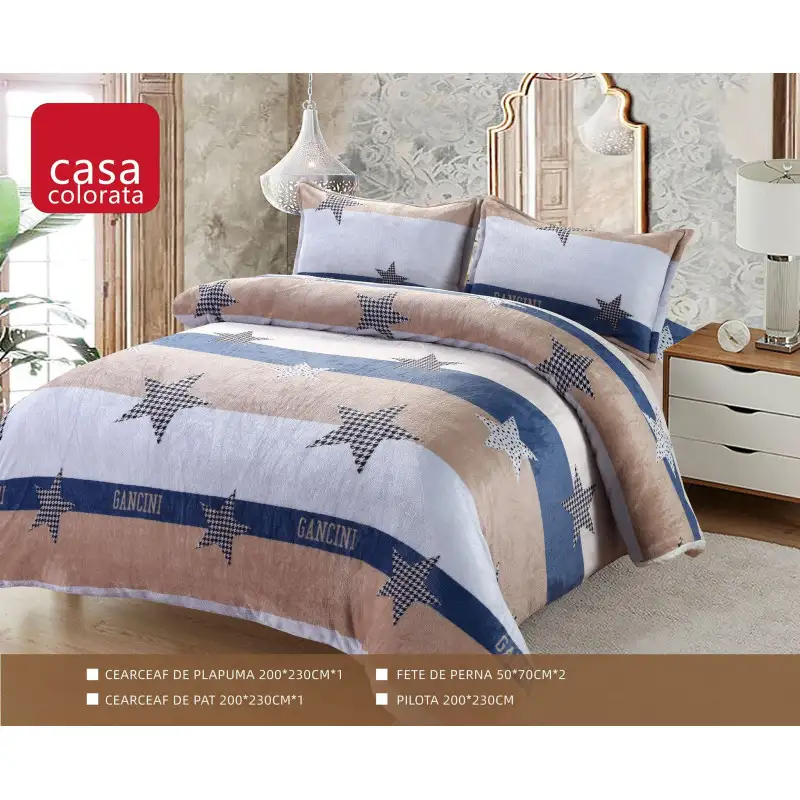 Set Pilota Cocolino groasa cu blanita, 3 Piese, 200x230 cm, 4 Kg
