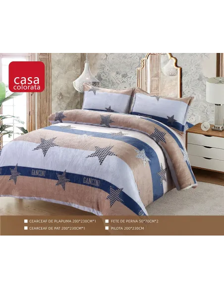 Set Pilota Cocolino groasa cu blanita, 3 Piese, 200x230 cm, 4 Kg