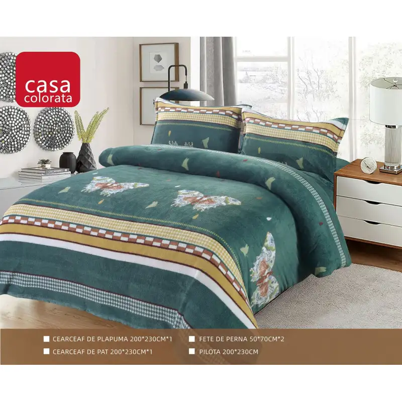 Set Pilota Cocolino groasa cu blanita, 3 Piese, 200x230 cm, 4 Kg