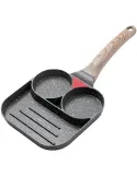 Tigaie antiaderenta cu 2 compartimente si zona de grill, material aliaj de aluminiu