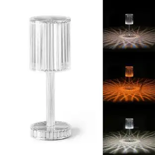 Lampa de masa wireless din cristal acrilic cu touch si incarcare prin usb