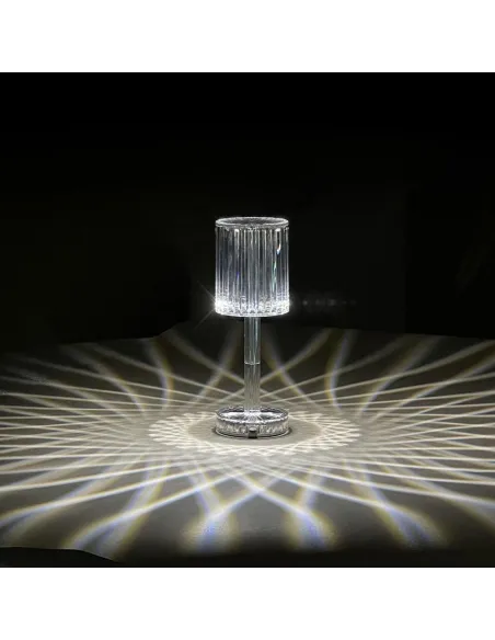 Lampa de masa wireless din cristal acrilic cu touch si incarcare prin usb