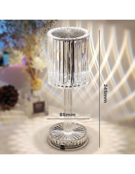 Lampa de masa wireless din cristal acrilic cu touch si incarcare prin usb