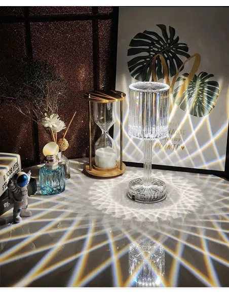 Lampa de masa wireless din cristal acrilic cu touch si incarcare prin usb