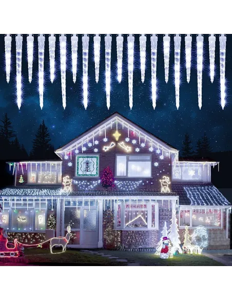 Instalatie tip turturi de gheata cu led, 3M, interconectabili, IP44, diverse culori