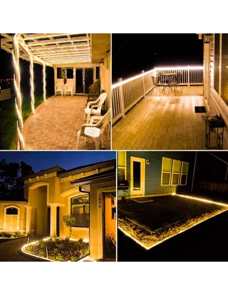 Instalație Furtun LED Solar 10m – Diverse Culori, Interior & Exterior, 8 Moduri de Lumină